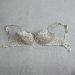 VTG Chantelle White Floral Lace Bra Women's 32DDD‎